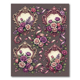 Vintage Ornate Rose Frame Area Rug