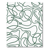 Organic Green Squiggle Abstract Area Rug
