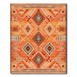 Orange Vibrant Orange Southwestern Geometric Area Rug