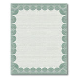 Green Scalloped Border Cream Area Rug