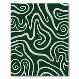 Green Emerald Green Wavy Abstract Area Rug