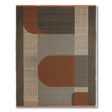 Modern Geometric Orange Grey Area Rug