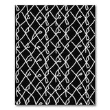 Geometric Modern Black White Chain Link Geometric Area Rug