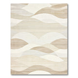 Serene Beige Waves Abstract Area Rug