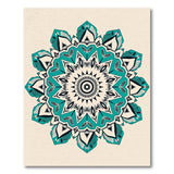 Boho Chic Teal Mandala Boho Area Rug