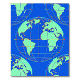 Global Network World Map Area Rug