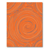 Orange Swirl Galaxy Abstract Area Rug