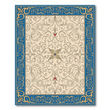 Royal Blue Border Persian Medallion Rug