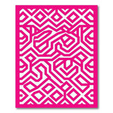 Hot Pink Geometric Maze Area Rug