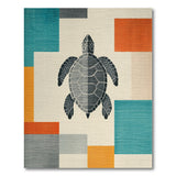Sea Turtle Geometric Multi-Color Area Rug