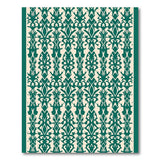 Emerald Green Intricate Floral Cutout Area Rug