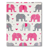 Playful Pink Grey Elephant Kids Area Rug