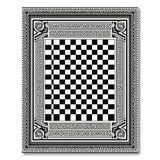 Tribal Chessboard Area Rug Black White