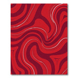 Red Vibrant Red Wave Abstract Area Rug