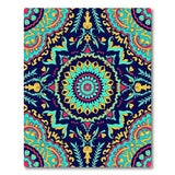 Vibrant Mandala Area Rug in Navy Multi-Color