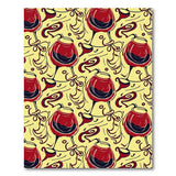 Whimsical Red Wine Glasses Pattern Area Rug