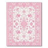 Pink Blush Pink Persian Floral Medallion Rug