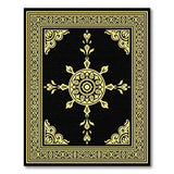 Traditional Persian Ornate Gold Mandala Black Area Rug