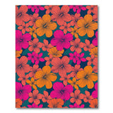 Multi-color and Patterns Vibrant Hibiscus Floral Washable Area Rug
