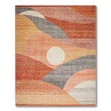 Multi-color and Patterns Abstract Sunset Wave Area Rug