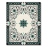 Traditional Persian Blue and Teal Teal Persian Floral Motif Area Rug