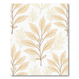 Beige Botanical Leaves Area Rug