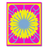 Vibrant Yellow Sunflower Pink Area Rug