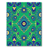 Vibrant Teal Floral Persian Area Rug
