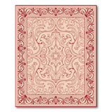 Ornate Red Floral Border Persian Rug
