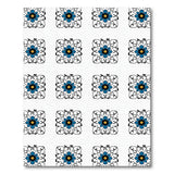 Vintage Blue Floral Ornate Area Rug