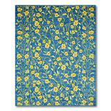 Navy Blue Yellow Floral Area Rug