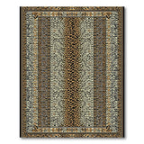 Exotic Leopard Tribal Area Rug Black Tan