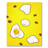 Cute Smiling Fried Egg Yellow Area Rug