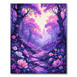 Enchanted Purple Forest Path Rug