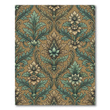 Floral Vintage Teal Floral Damask Vintage Area Rug
