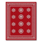 ODIKA Red Snowflake Washable Area Rug - Low Pile Non-Slip Holiday Decor
