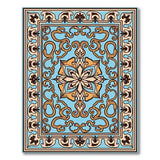 Blue and Teal Ornate Blue Persian Medallion Area Rug