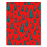 Bold Red Teal Pine Forest Pattern Area Rug