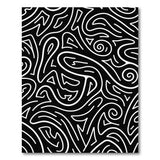 Black and White Abstract Wavy Lines Black White Area Rug