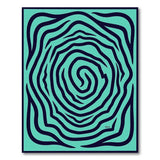 Teal Swirl Vortex Abstract Area Rug