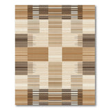 Brown Tan Geometric Striped Area Rug