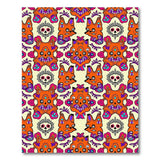 Vibrant Fox Skull Heritage Tribal Rug