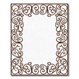 Ornate Bronze Scroll Border Area Rug