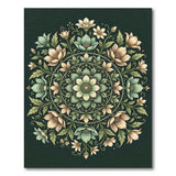 Vintage Green Mandala Floral Rug