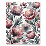 Pink Watercolor Anemone Area Rug