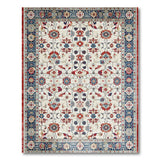 Traditional Persian Floral Area Rug in Navy Red