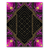 Purple Persian Medallion Rug with Floral Borders