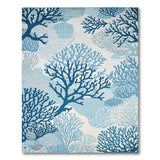 Blue Coral Reef Coastal Area Rug