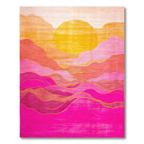 Pink Sunset Mountains Abstract Area Rug