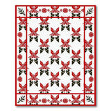 Red Black Tribal Wing Motif Area Rug